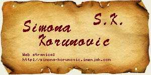 Simona Korunović vizit kartica